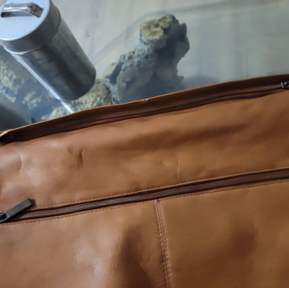 Reign Over me Camel Leather Laptop Large Bag Travel